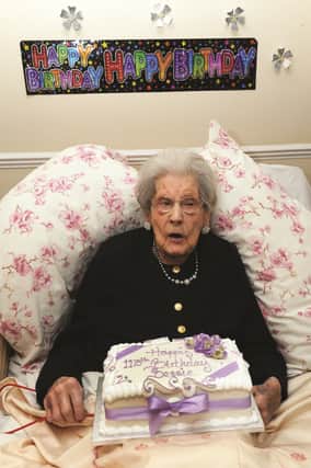 Seen at her Moorgate Lodge home is Bessie Camm, the oldest person in the UK, celebrating her 113th birthday. 171043-2