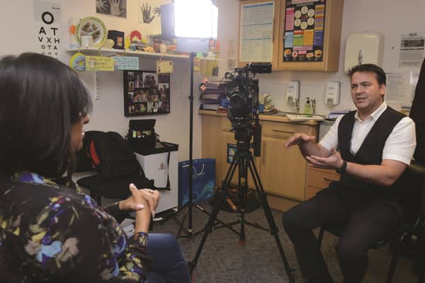 Presenter and journalist Ranvir Singh interviews Dr Matt Capehorn for the ITV Tonight programme. 171710-2