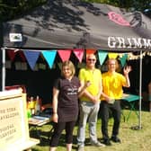 Grimm and Co volunteers Lauren Ash, Phil Warhurst and Andy Cook at The Big Malarkey literature festival.