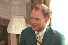 Danny Willett speaking during a press briefing at Rotherham Golf Club