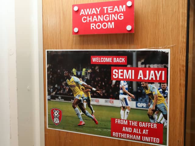 The message from the Millers on the dressing-room door for Semi Ajayi