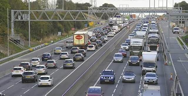 There is also heavy traffic on the M1 motorway.
