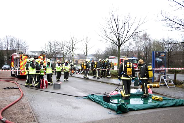 Fire officers at the training exercise