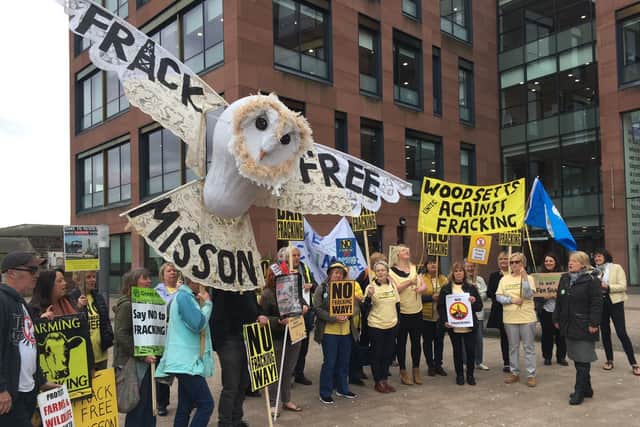 Protesters outside Riverside House