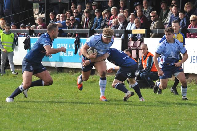 Action from the Titans' clash with Darlington at Clifton Lane back in October.