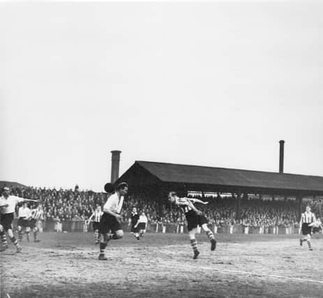 Rawmarsh Welfare do battle with Bishop Auckland in the FA Amateur Cup at Millmoor in 1951. A crowd of 6,600 turned out.