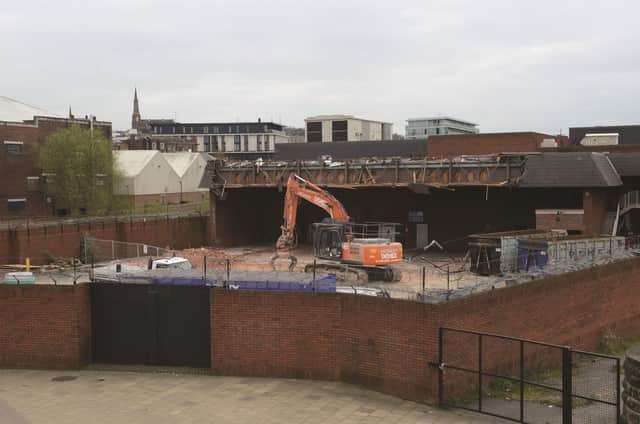 Demolition work starts on the old Tesco building at Forge Island