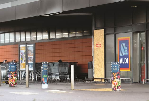 Aldi store, Barnsley Road, Goldthorpe, following the incident