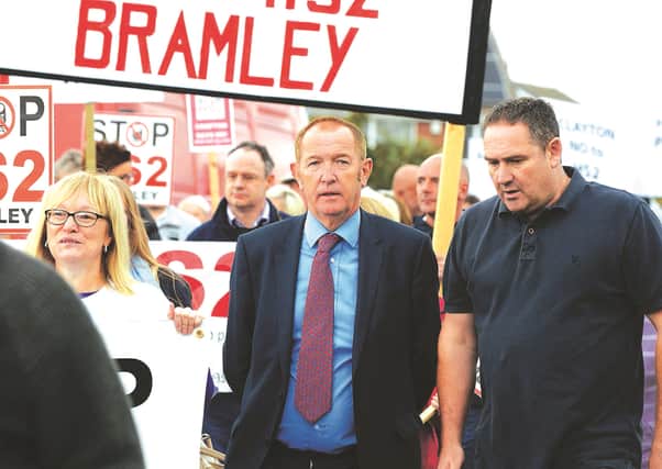 MP Kevin Barron joined the HS2 protest march in Bramley last year.