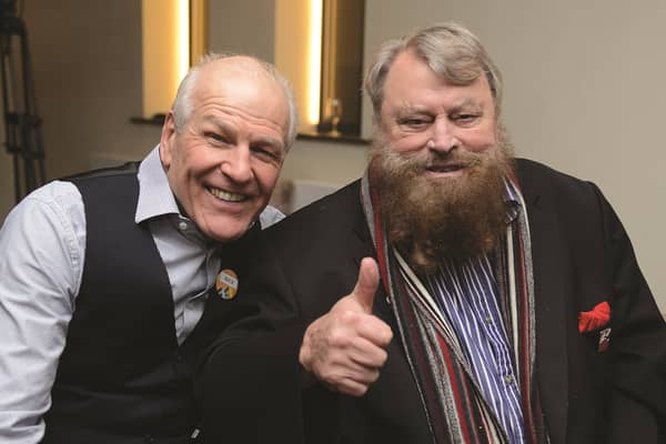 Brian Blessed is seen with chair of trustees Nick Cragg. 180061-3