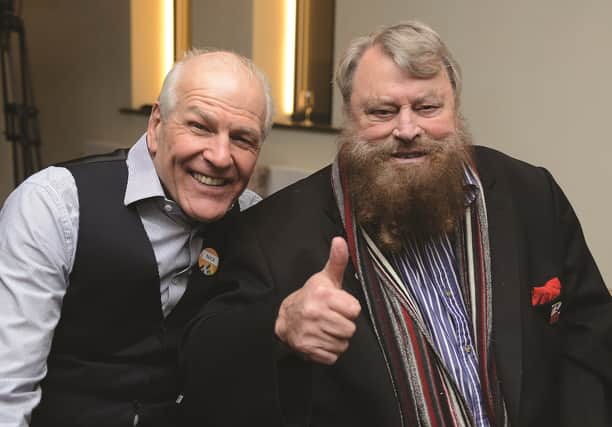 Brian Blessed is seen with chair of trustees Nick Cragg. 180061-3