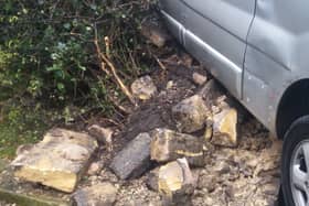A van crashed into a wall in Hickleton on Saturday