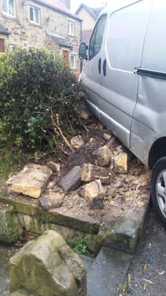 A van crashed into a wall in Hickleton on Saturday