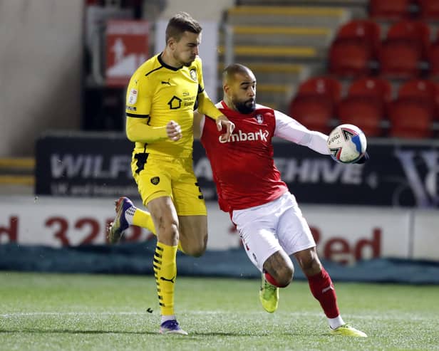Kyle Vassell in action against Barnsley. Picture by Jim Brailsford