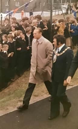 The picture John Newey took of the Duke on his visit to Maltby with the Queen.