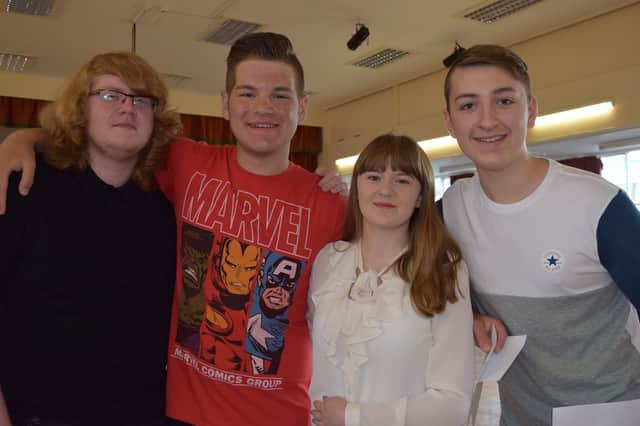 Swinton Academy students (left to right): Jacob Padley,  Joshua Bennett, Laura Bellwood and Thomas Dalton
