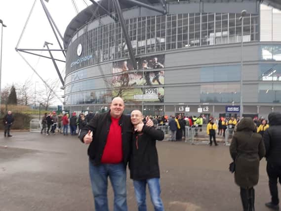 The last game of the 22-plus-year run ... pictured at Manchester City with close pal Ian Skirrow