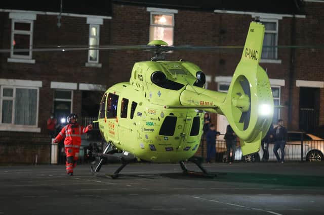 The air ambulance landed at Norfolk Street car park. Picture: Alex Roebuck