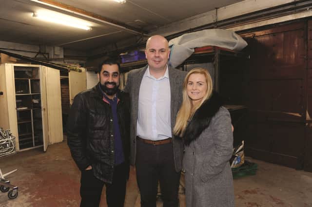 Darren (centre) with wife Mary, who will be the safeguarding officer and ladies coach, along with male coach, Naveed Younis.