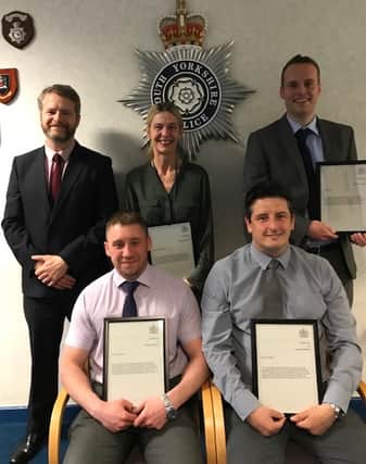 Members of South Yorkshire Police's Major Crime Unit pictured with their commendations. Not pictured are Karen Jackson, DC Darren Sleep, DS Gary Pick and DC Michelle Hardy.