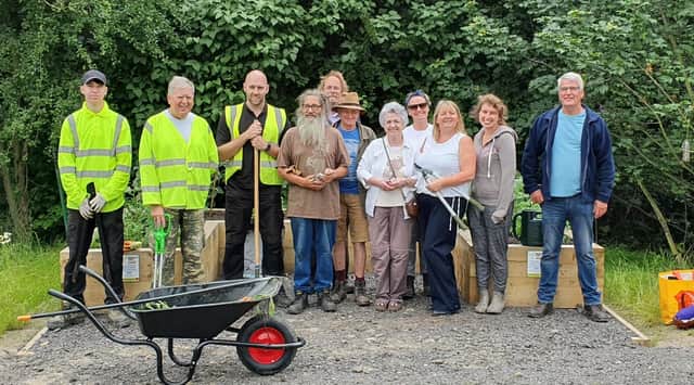 Some of the staff and volunteers who have worked on the embankment project in Goldthorpe