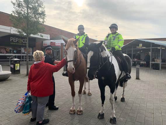 Mounted police in Mexborough