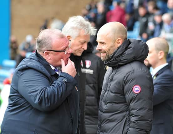 Steve Evans with Paul Warne on Saturday. Picture by Trevor Price