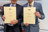 HONOURED... David White and George Panter with their awards