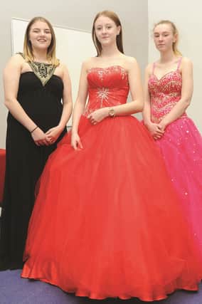 Seen in some of the formal wear are Jessica Sagar (16), Caitlin Jones (15) and Alisha Sawyer (16). 181144-4