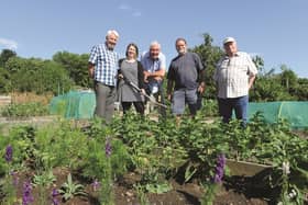 Pictured, from left to right, are: John Kirk of Maltby allotments; Cllr Emma Hoddinott, cabinet member for Waste, roads and Community Safety; Mike Farrell, Whiston allotments; John Callaghan, Harthill Lane allotments and Al Dean, secretary of Rotherham and District Allotment Society and Broom allotments. 184006-1