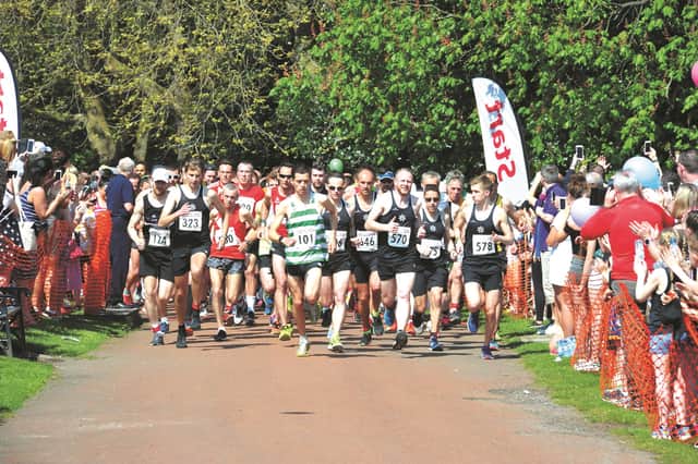 Runners at the start of the Rotherham 10K.