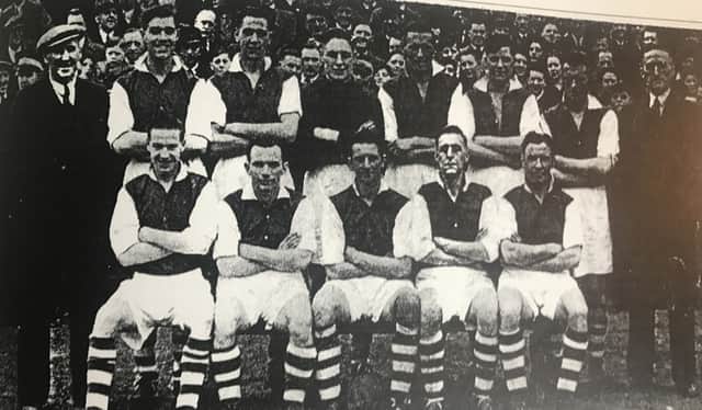Rotherham United's team and officials in 1947.