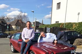 Trevor Wragg and Gavin Leverett of Horbury Group with their 'old banger'