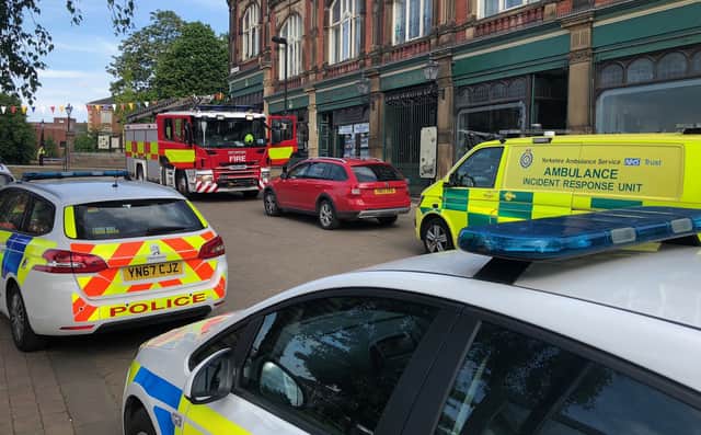 Emergency services respond to the incident. Pic by Alex Roebuck