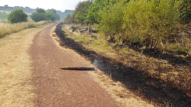 Grass was torched at Kiveton Community Woodland on Thursday