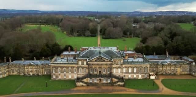 An aerial view of the stately home to be seen on the new TV series
