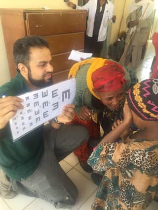 Iftab on his first Vision Aid Overseas trip to Ethiopia in 2016