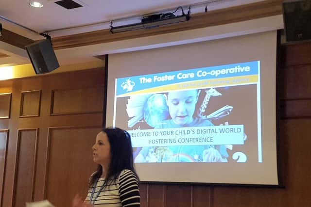 Lynn Findlay speaking at the conference.