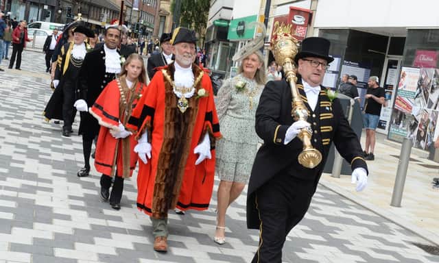 The Yorkshire Day parade in Rotherham town centre.