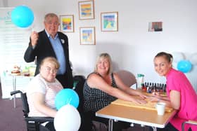 Left to right: Shared Lives client Leanne Cupitt, Cllr David Roche, carer Rachel Stokes and beautician Charlotte Ball.