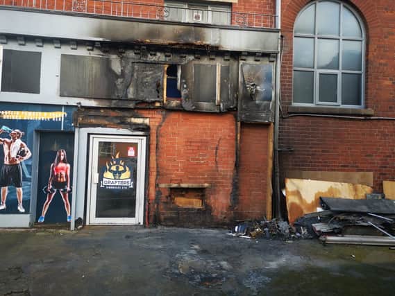 Fire damage at Empress Rooms White Collar Boxing