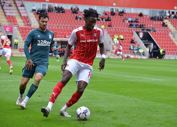 Josh Kayode in action against Middlesbrough. Picture by Kerrie Beddows