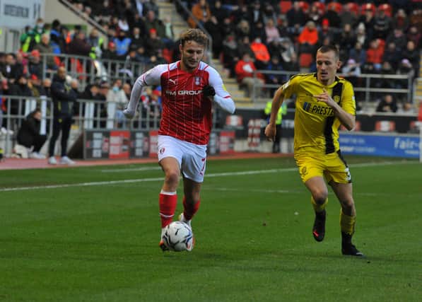 Kieran Sadlier in action against Burton. Picture by Kerrie Beddows