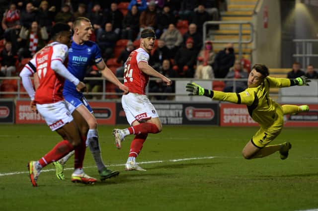 Nineteen-goal Michael Smith has a second-half header disallowed. Pictures by Kerrie Beddows
