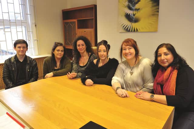 Rotherham Abuse Counselling Service staff (from left to right), Cohen Smith, admin apprentice, Lisa Davies, administrator, Natalie Thompson, service manager, Gaynor Smith, clinical lead, Aneemarie House, specialist councillor and Shabina Ishaq, specialist councillor.