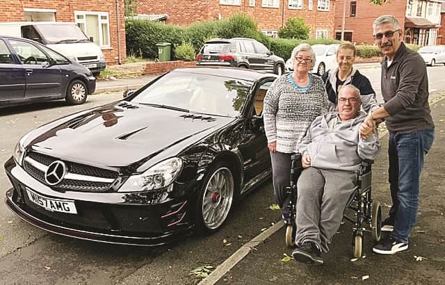 Colin with (from left) niece Xenia Chivers, sister Gina Daily, niece’s husband Gareth Chivers and Mercedes owner Rudy Micallef.
