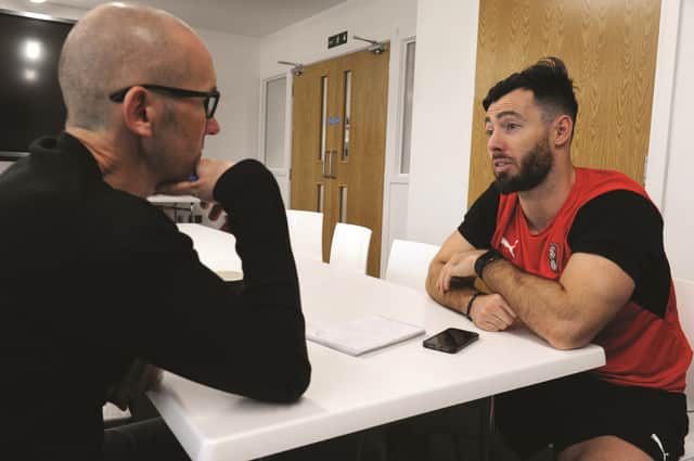 Richie Towell with the Advertiser's Paul Davis