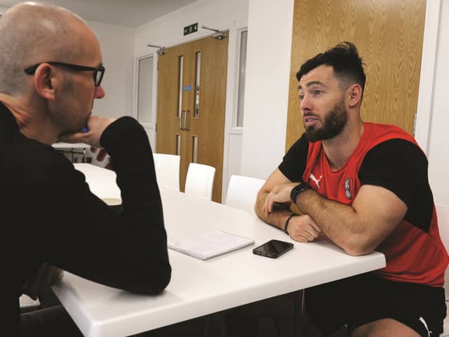 Richie Towell with the Advertiser's Paul Davis