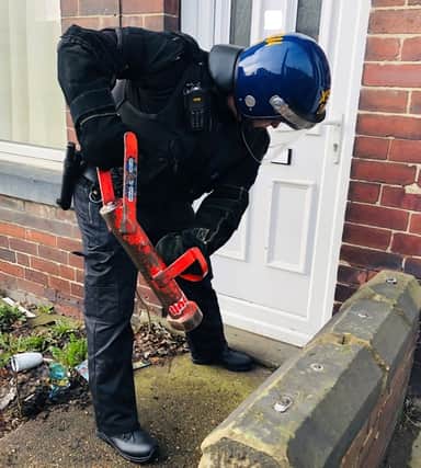 The Rotherham Offender Management Team executing a drugs warrant this morning.