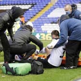 Joe Mattock is injured at Coventry City last December